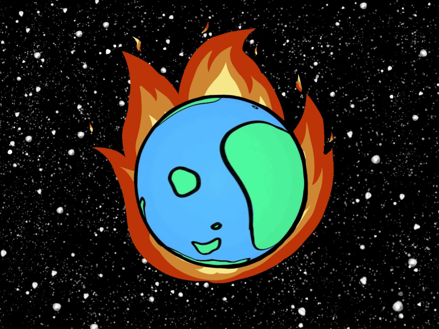 Globe on fire but at least its not a gif