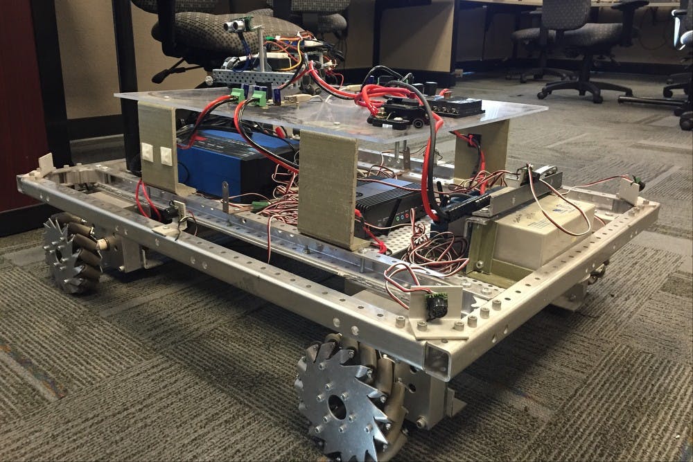 The Sun Devil Robotics Club works on about five hands-on robotics projects at a time and enters competitions both nationally and internationally with their completed robots like the one seen above.