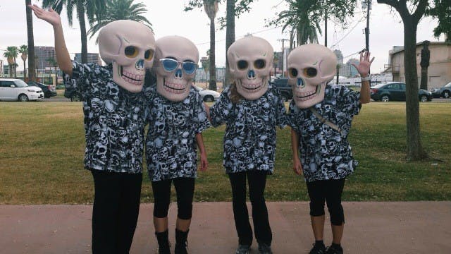 A group of dancers pose for photos before performing with Mariachi Real de Jalisco on Sunday, Oct. 26 at Margaret T. Hance Park. (Photo by Celina Jimenez)
