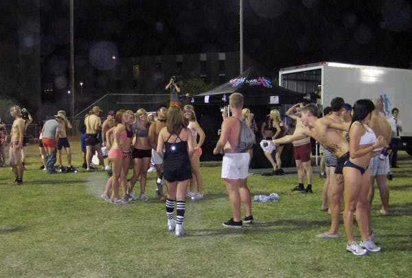 Participants of the 2010 Undie Run wait for the run to start. Despite funding issues, the Undie Run will be taking place Tuesday, April 24. (Photo by Beth Easterbrook)