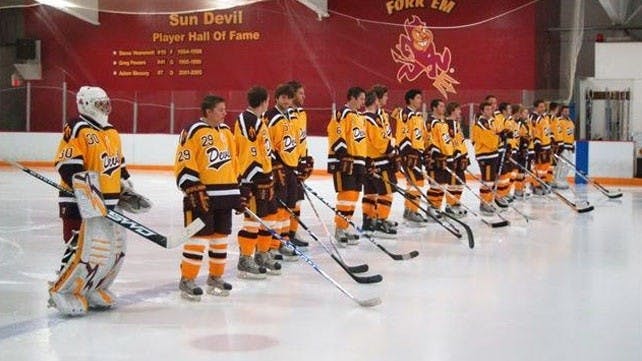  HIGH EXPECTATIONS: The ASU club hockey team opens the 2010-2011 American Club Hockey Association season Thursday night against rival UA. Coach Greg Powers says the team has one goal this season: win a championship. (Photo Courtesy of ASU Hockey)