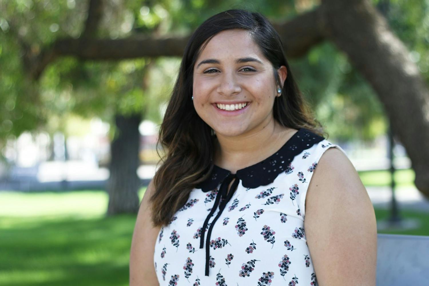 Leonela Urrutia, sophomore political science major, poses for a photo at the Tempe campus on Friday Oct. 21, 2016.