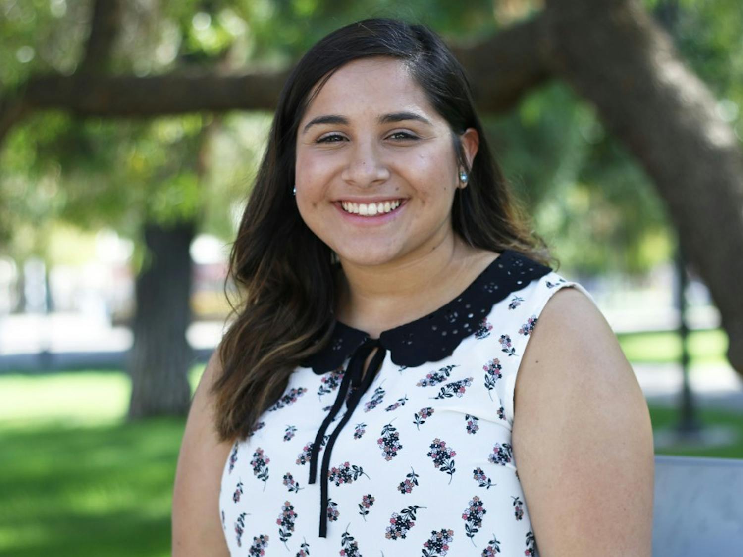 Leonela Urrutia, sophomore political science major, poses for a photo at the Tempe campus on Friday Oct. 21, 2016.