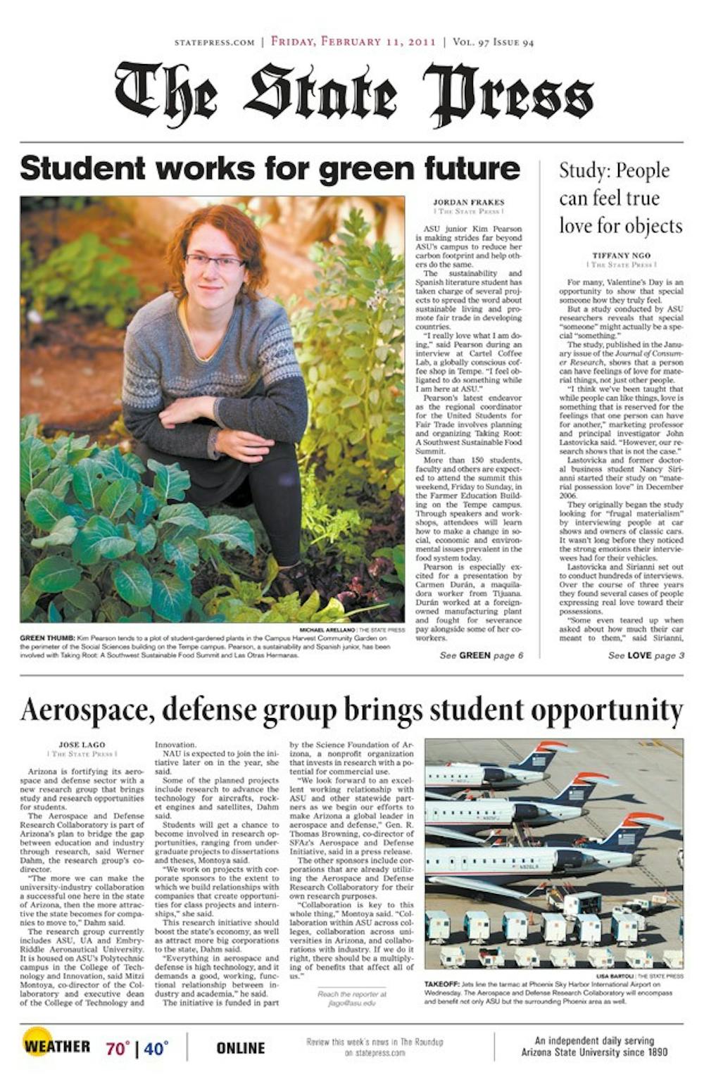 Today’s Front Page - The Arizona State Press
