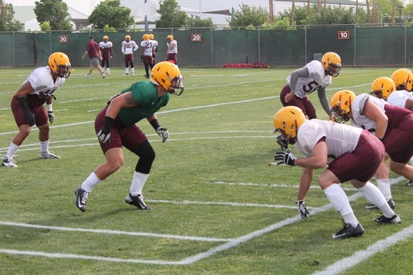 Redshirt sophomore linebacker Carlos Mendoza, seen practicing during his freshman season, has seen the start of his season delayed by injury but is now back to full speed. (Photo by Edmund Hubbard)