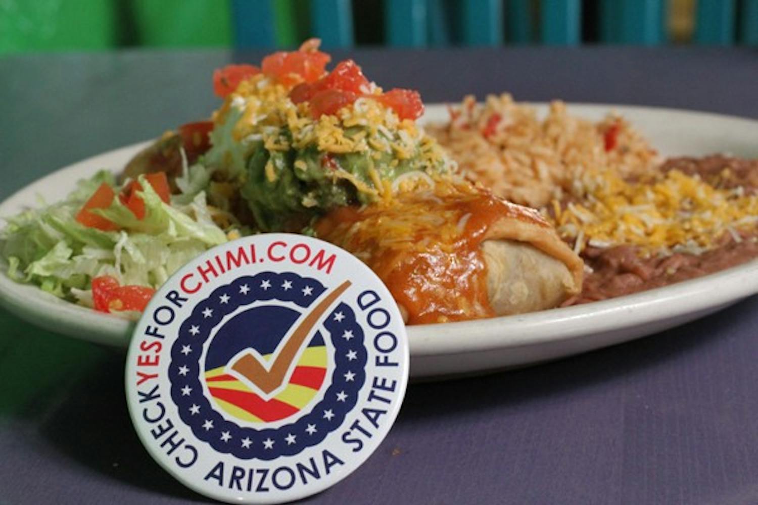 CHIMI VOTE: Macayo's and El Charro are teaming up for the Check Yes for Chimi campaign, which is collecting signatures to make the chimichanga Arizona's state food. (Photo by Lisa Bartoli)