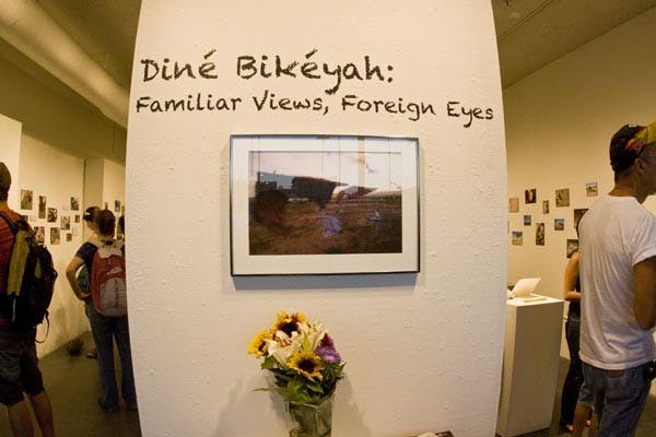 A LOOK AT SUMMER: Photography students form the Herberger School of Art and Design opened a gallery Tuesday night displaying images from their summer spent living on the Navajo Reservation. (Photo by Annie Wechter)