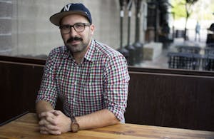 Marvin González de León is pictured at Royal Coffee House in Tempe, Arizona, on Tuesday, April 4, 2017. González's play, "Haboob", premieres Friday, April 14, 2017.