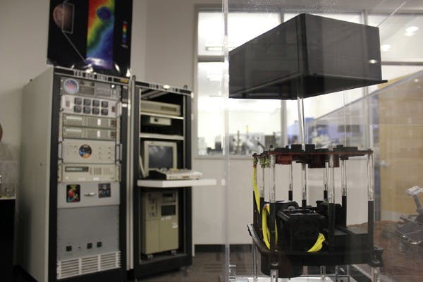 ASU IN SPACE: ASU teamed up with NASA to build the first complex electro-optical instrument for spaceflight named OSIRIS Thermal Emission Spectrometer (OTES). (Photo by Sam Rosenbaum)