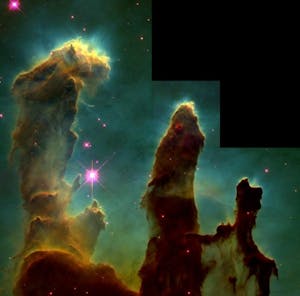 Gas Pillars in the Eagle Nebula