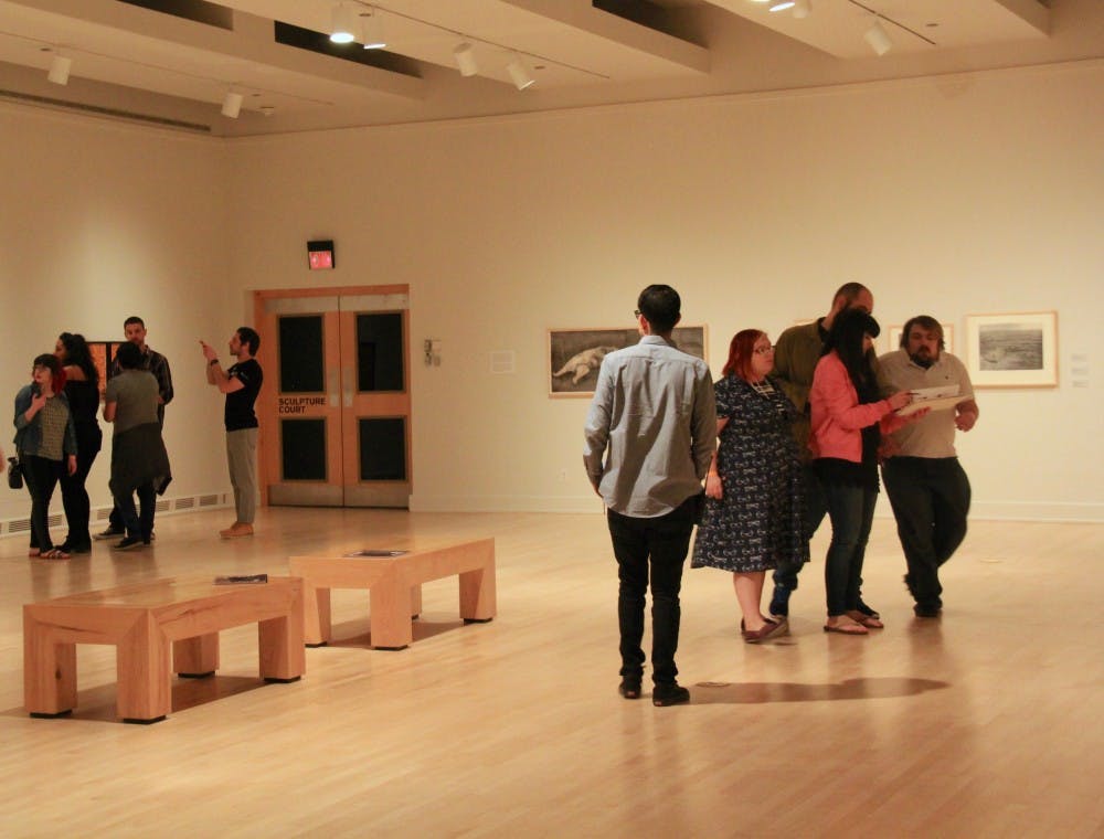 Participants in the "escape room" even&nbsp;try to find clues at the ASU Art Museum on Friday,&nbsp;March 31, 2017.