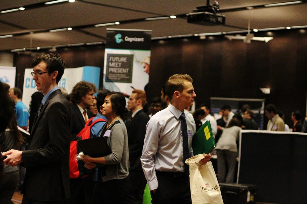 ASU students attend the undergraduate Spring 2017 Career Fair held in the Memorial Union on Wednesday March 1, 2017. 