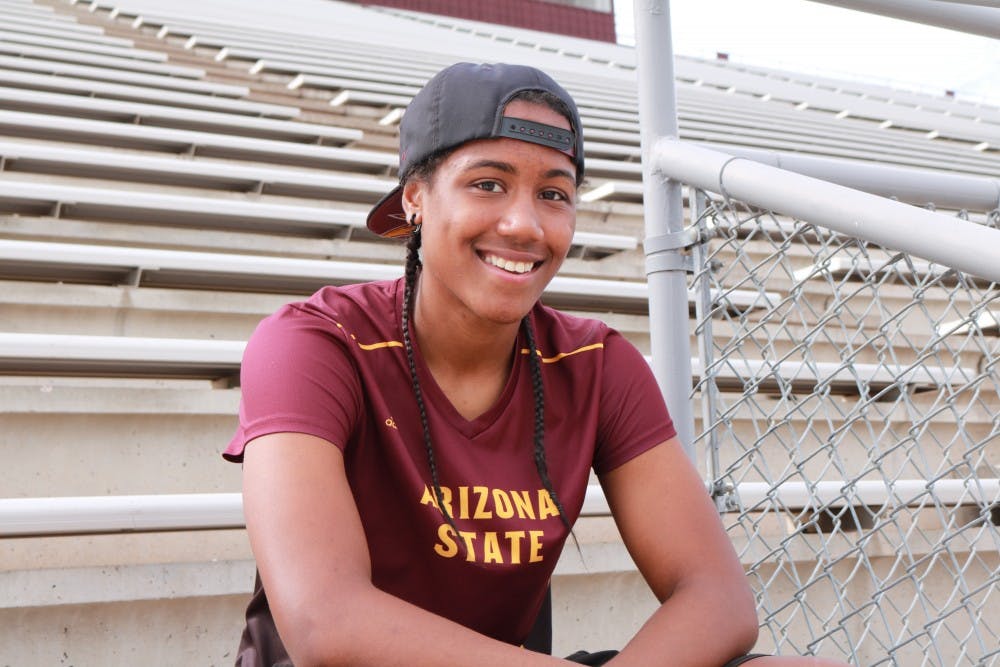 ASU sophomore and track & field athlete Jessica Barreira poses for a photo on Wednesday, Feb. 22, 2017.