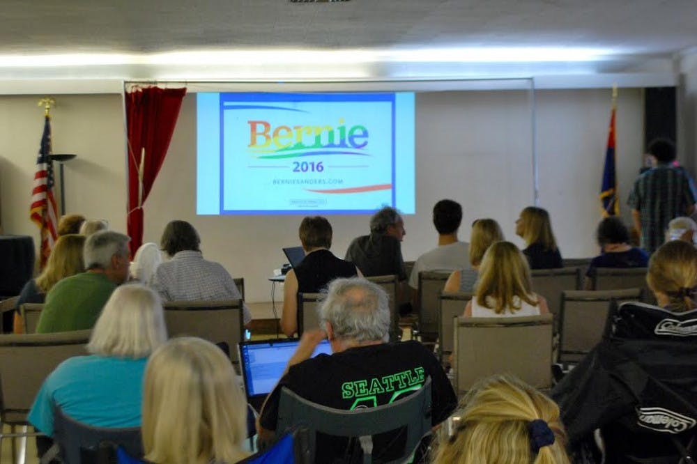 The meeting drew a diverse crowd ranging from hardcore Bernie supporters to more neutral citizens simply looking to stay informed.