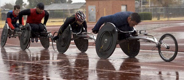 History and public policy junior Gavin Warren is a part of the Arizona Disabled Sports and will be participating in next week's The Arizona Paralympic Experience. The event will take place at Mesa High School and include field, track and archery. (Photo by Ana Ramirez)