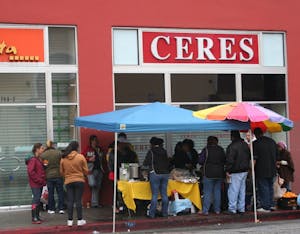 Emir Estrada's family run street vendor booth, seen in&nbsp;2009 in Los Angeles.