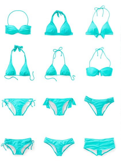 So many tops and bottoms to mix and match. 