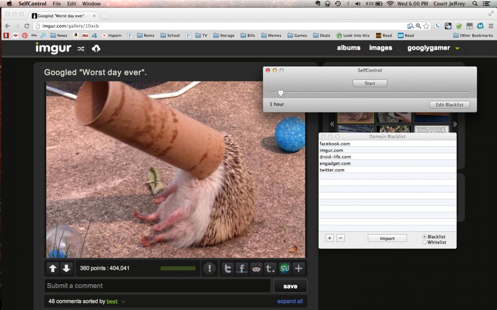 Procrastination at work. Photo by Courtland Jeffrey.