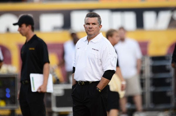 Coach Todd Graham and his coaching staff has made several changes in the practices leading up to the Kraft Fight Hunger Bowl to counter Navy’s triple-option offense, including one that featured freshman wide receiver Parker Rasmusson as the scout team quarterback. (Photo by Aaron Lavinsky)