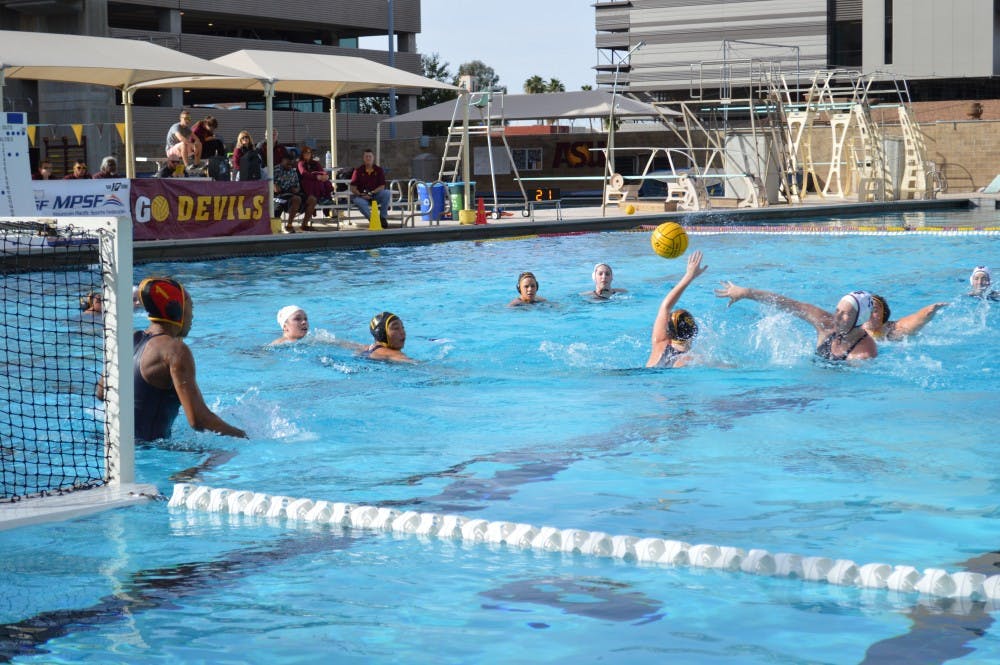 ASU water polo team plays Indiana in Tempe,AZ,Jan. 23rd, 2016