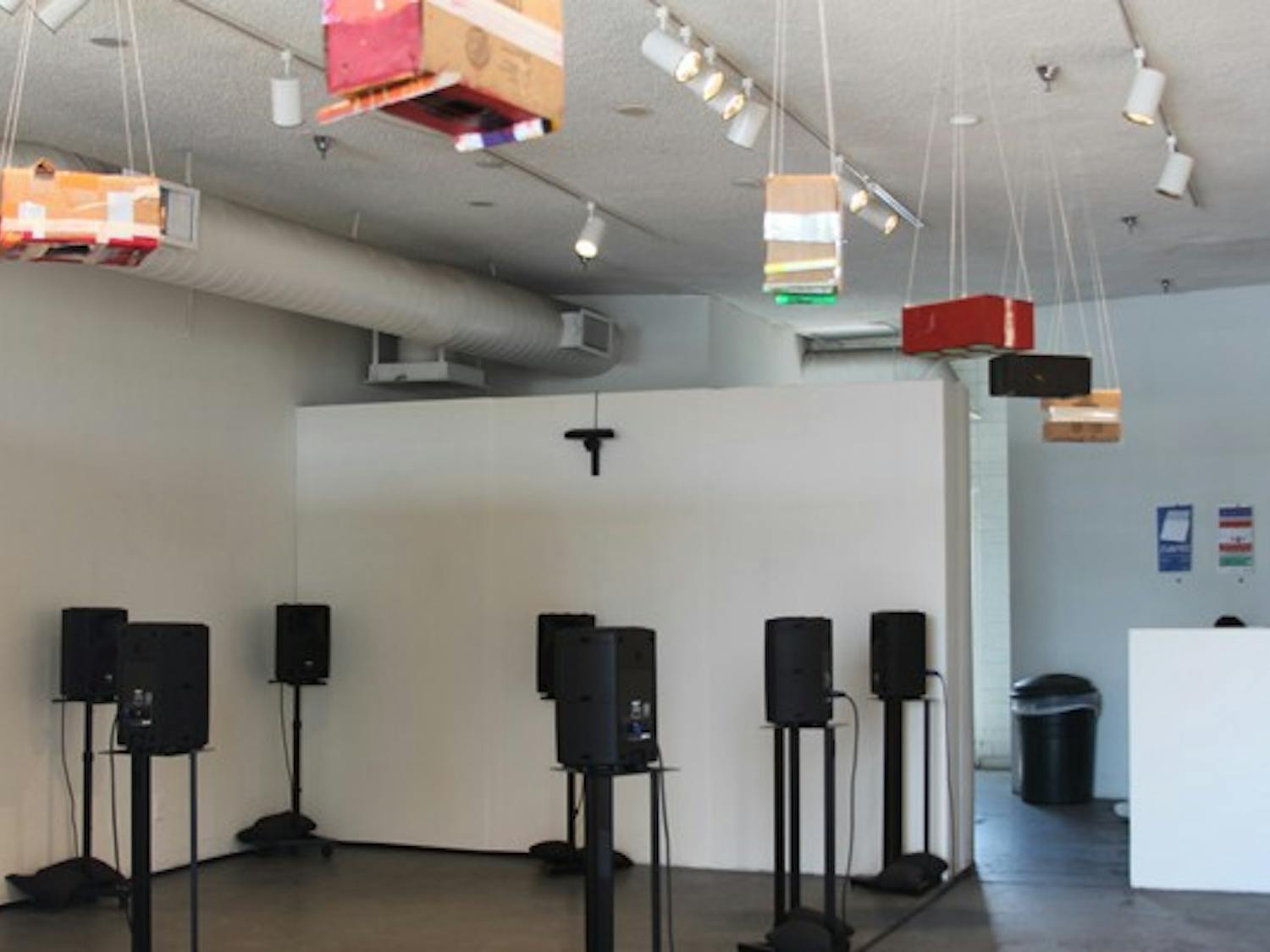 Una Casa de Sonidos is an interactive sound space that is appealing to all ages by Blake McConnell. The thesis exhibition show is open April 1-5 at ASU's Step Gallery located on 9th Street and Mill Avenue. (Photo by Ashley Kesweder)