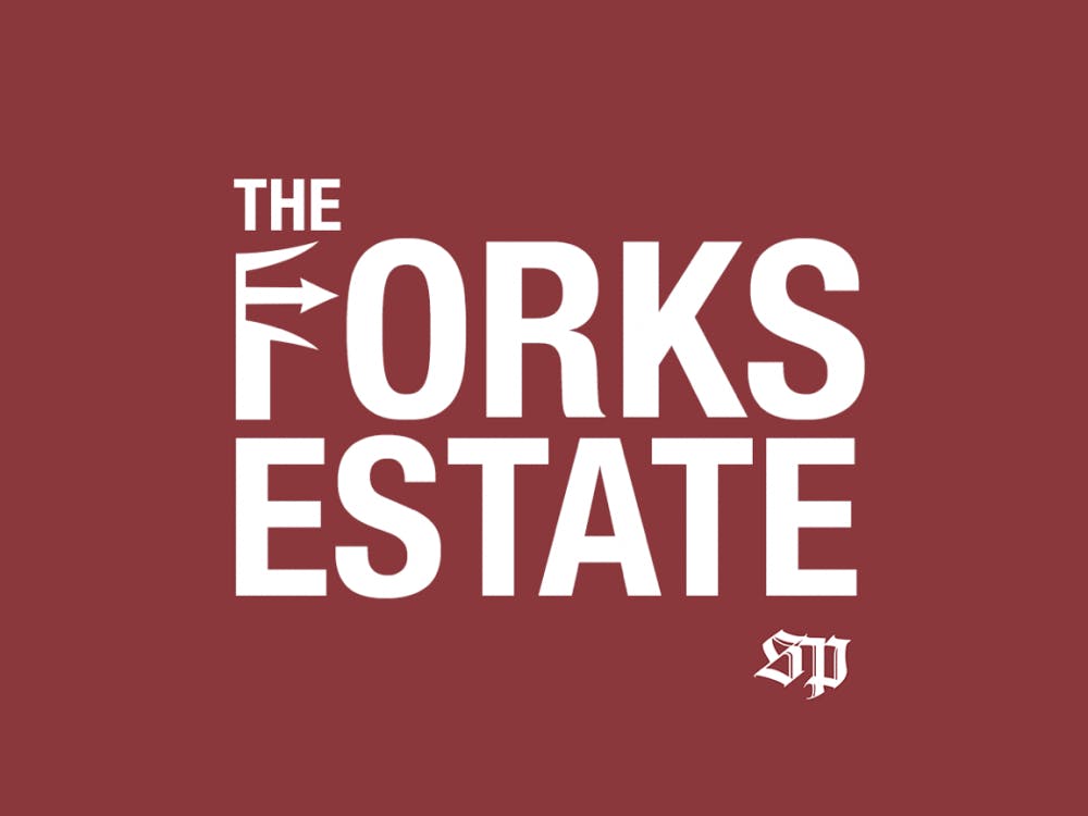 The Forks Estate is a politics podcast. Graphic designed by Chuck Dries.&nbsp;&nbsp;