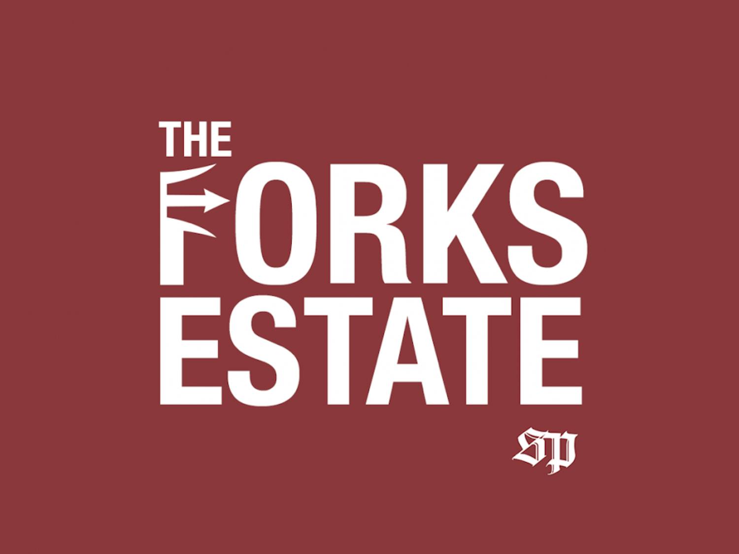 The Forks Estate is a politics podcast. Graphic designed by Chuck Dries.&nbsp;&nbsp;