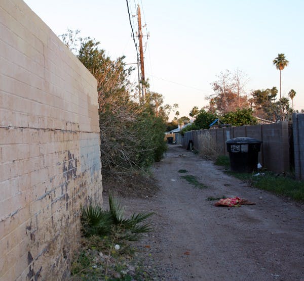 The proposed Solid Waste Alley Ordinance hopes to go into effect within the next two months. The ordinance will provide Tempe Police officers the ability to kick out transients, unwanted riffraff and illicit activity. (Photo by Shawn Raymundo)