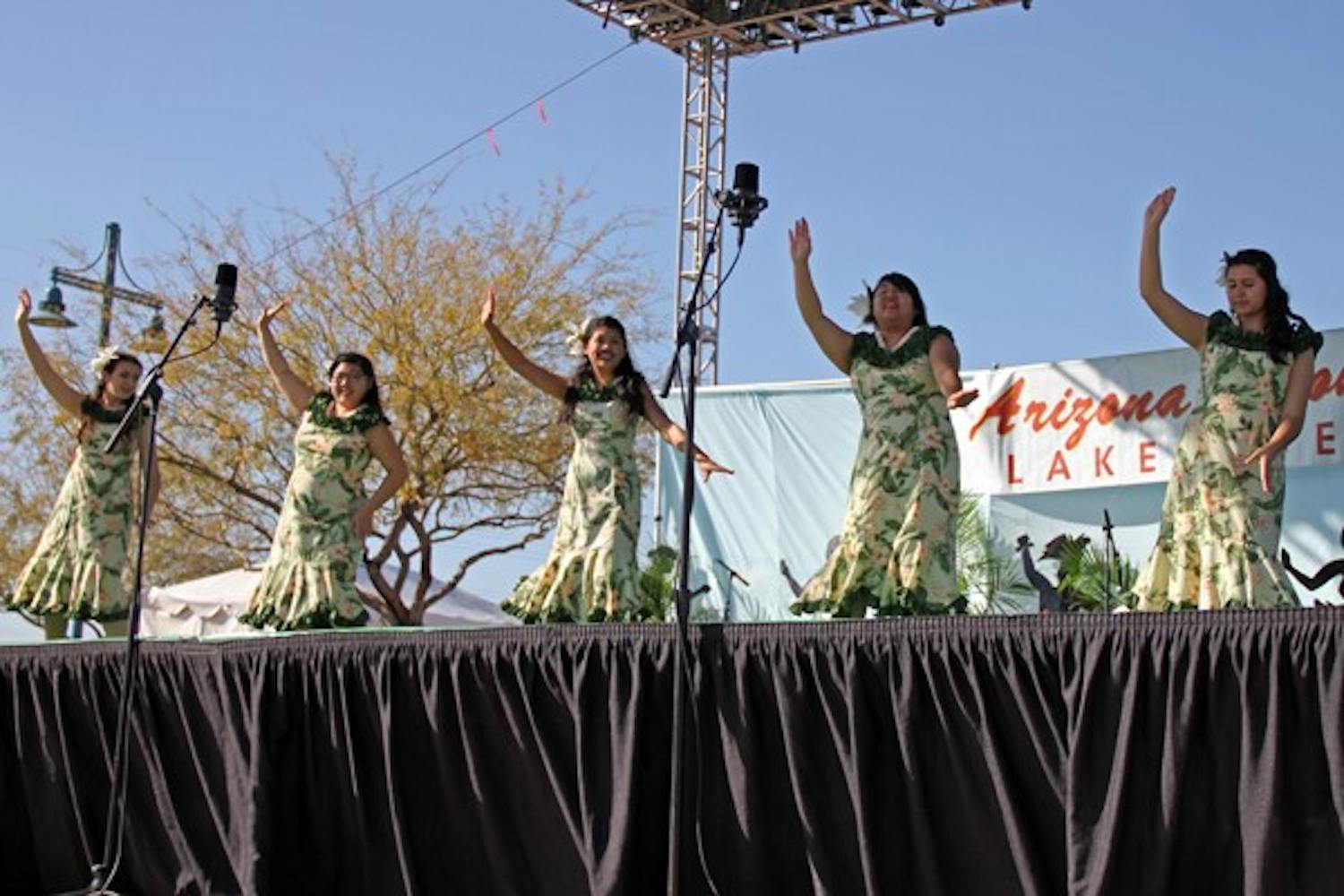 Polynesian dancers perform at the Arizona Aloha Festival on March 10 at Tempe Beach Park. The festival featured authentic music, dancing and food of the Hawaiian culture. (Photo by Diana Lustig)