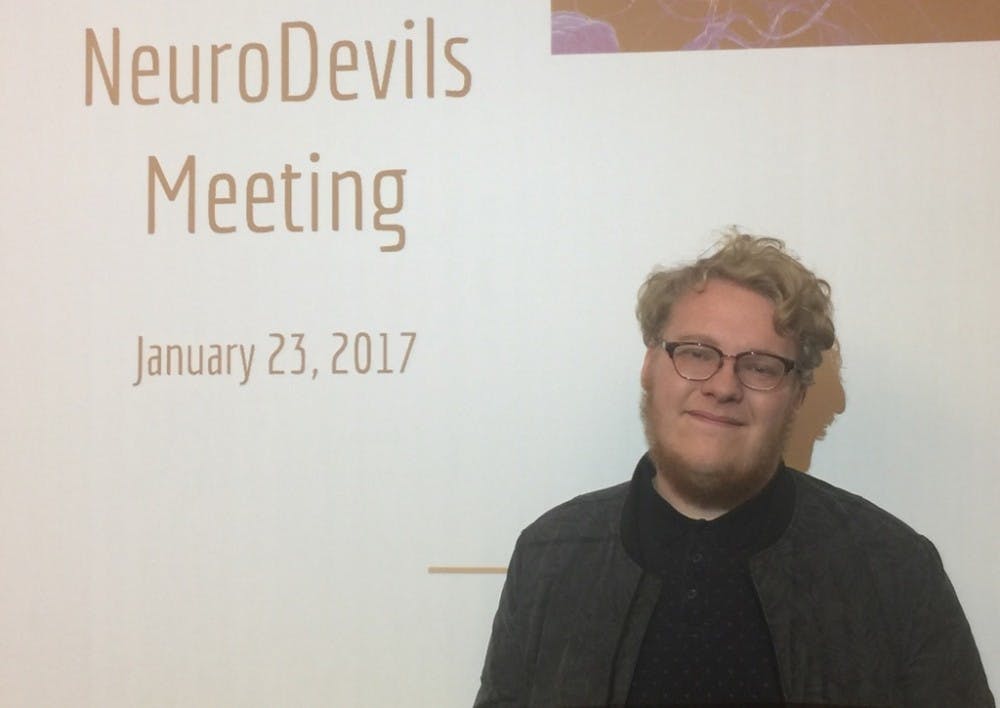President of NeuroDevils&nbsp;Adam Thompson poses for a photo&nbsp;at its first meeting on Jan. 23, 2017.