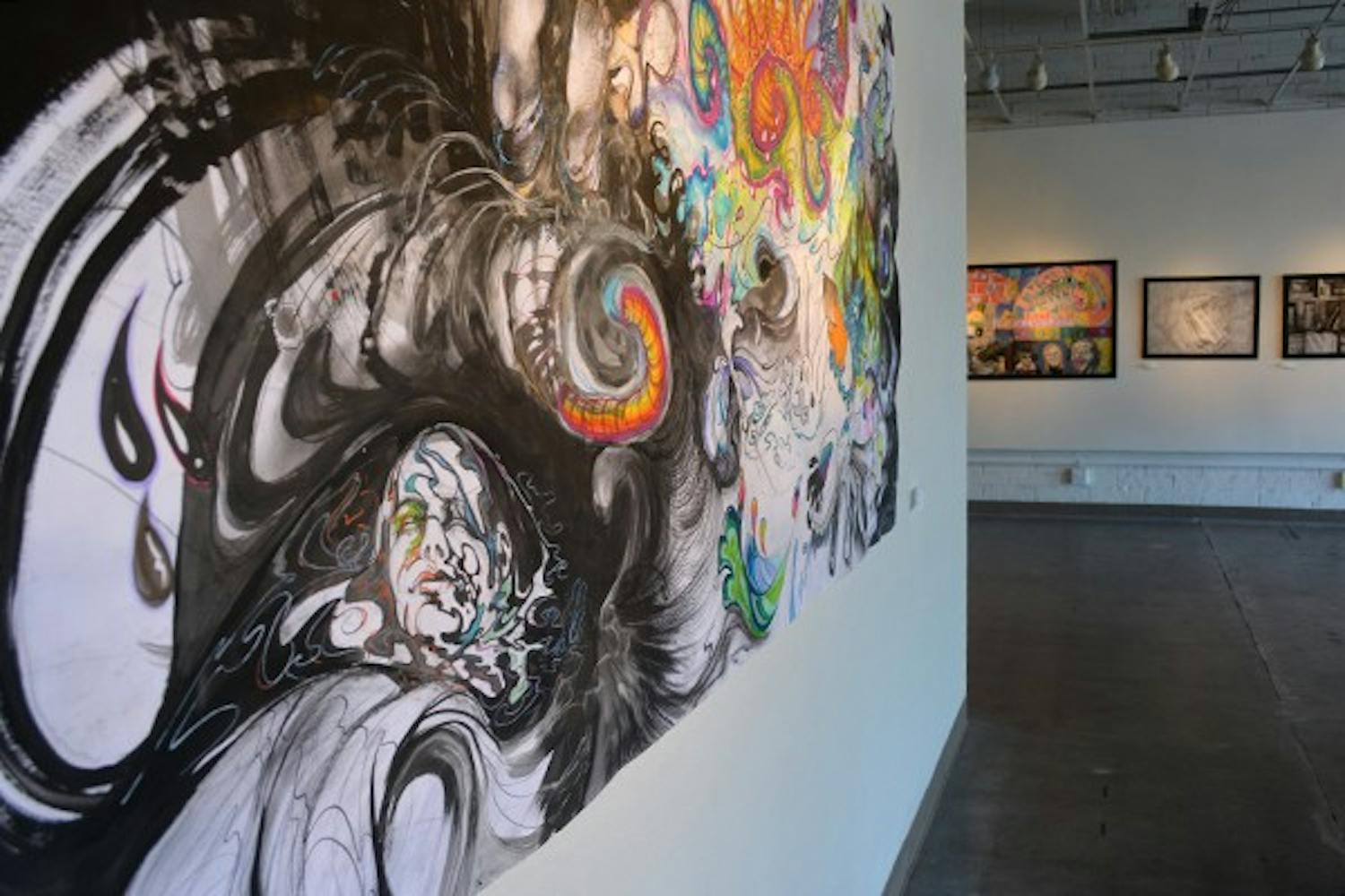 This large scale piece was made by all four artists and titled "Collaboration". (Photo by Aubrey Rumore)