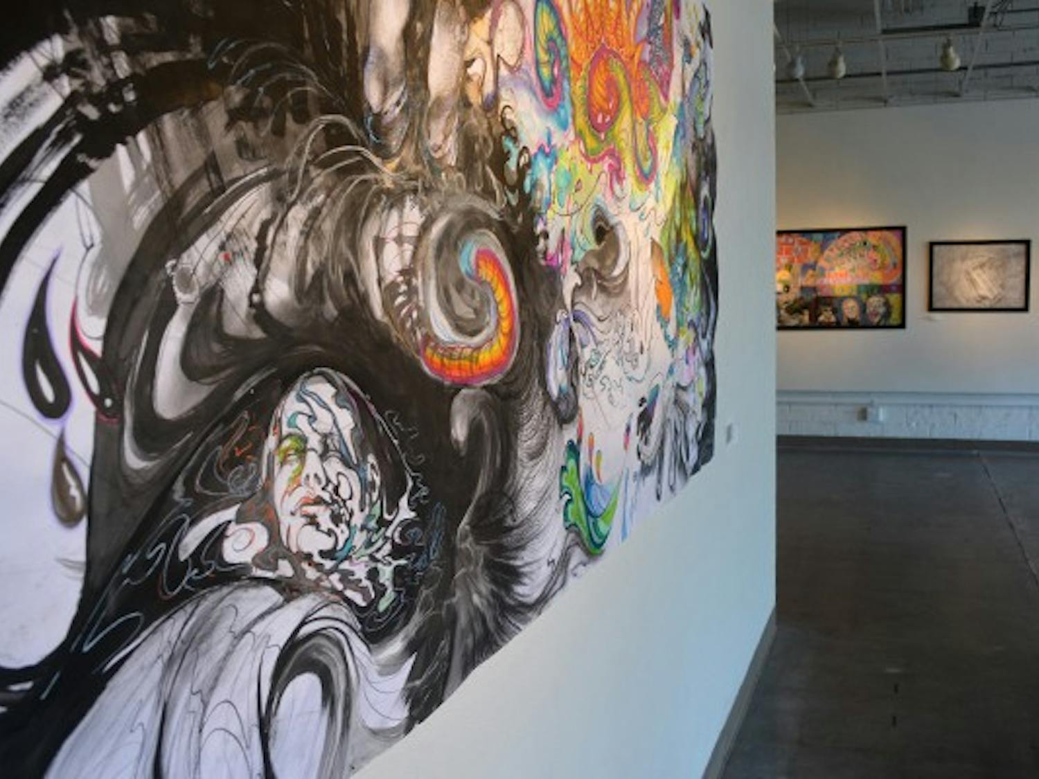 This large scale piece was made by all four artists and titled "Collaboration". (Photo by Aubrey Rumore)