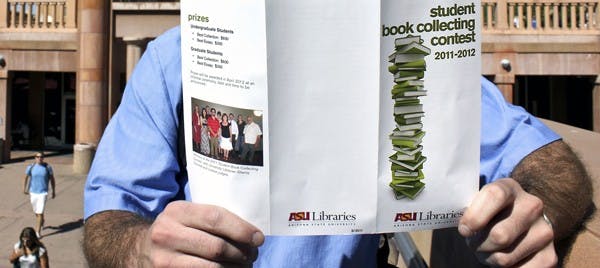 A PLETHORA:  ASU Libraries is hosting its annual Student Book Collecting contest to encourage students to collect good literature. Undergraduate and Graduate students can win by having either the most diverse book collation or writing the best essay about their collection. (Photo by Samuel Rosenbaum)