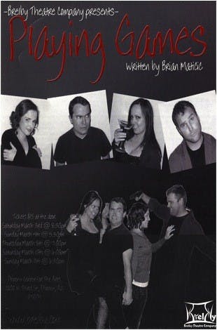 "Playing Games" is showing at the Phoenix Center for the Arts through Sunday, March 11. Playbill courtesy of Brelby Theatre Company. 