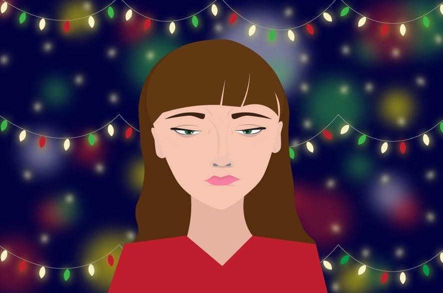 Holidays can signal a period of stress for students.&nbsp;Illustration published Monday, Nov. 21, 2016.