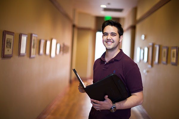 Senator Nicolas Parra proposed SE50 at the USG meeting on Tuesday, Feb. 11, which focused on violations of election codes and bilaws. (Photo by Ryan Liu)