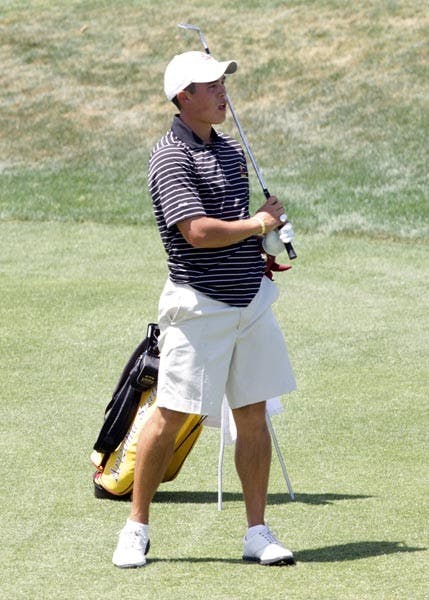 SCOTTISH PRIDE: Senior golfer James Byrne watches a shot last season. Byrne was selected recently as the top amateur golfer in his native Scotland and will represent the country at the World Amateur in October. (Photo Courtesy of Steve Rodriguez)