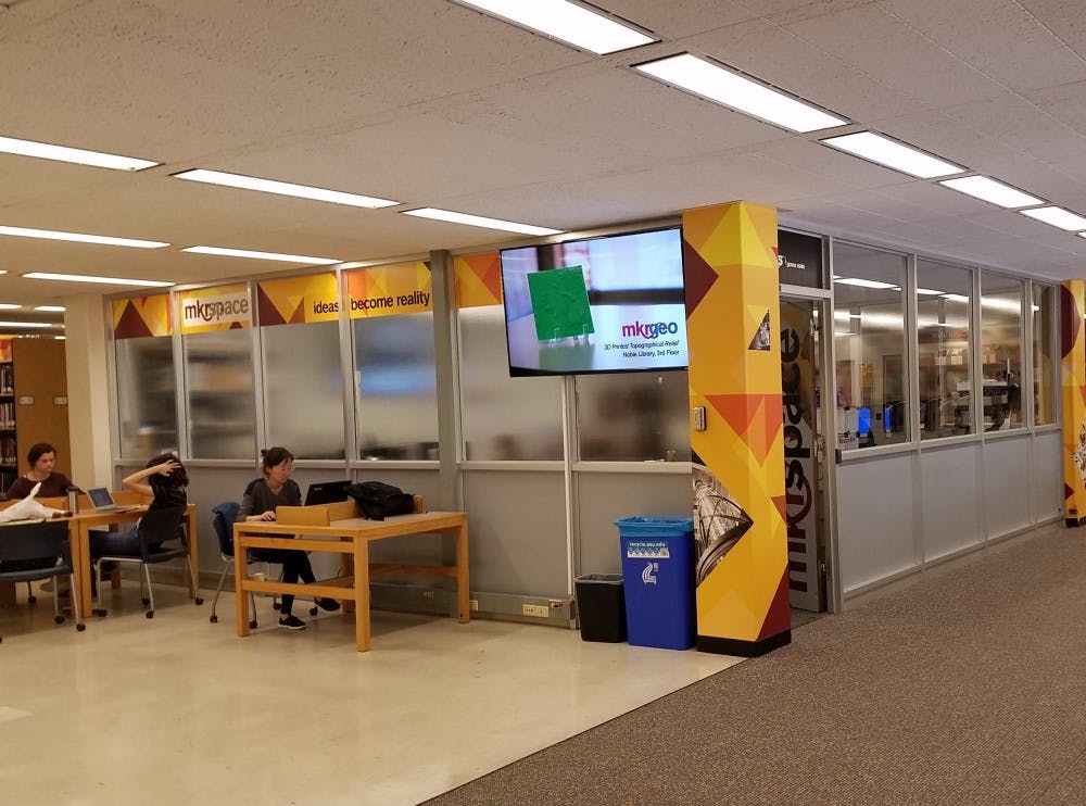 The Mkrspace on the second floor of Hayden Library is open for students to utilize its tools for free on Feb. 24, 2017.