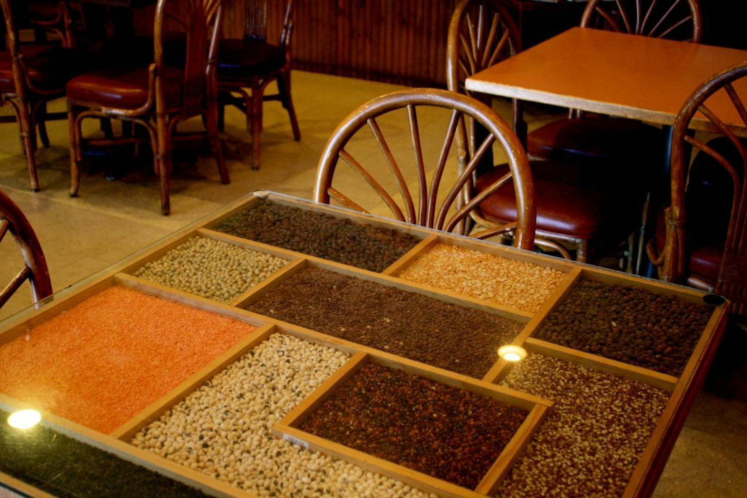 The bean table. Photo by Stephanie Pellicano.
