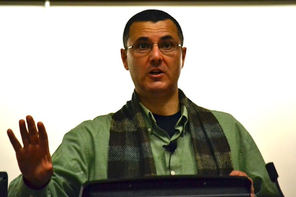Omar Barghouti, human rights activist and a founding member of the Palestine Campaign for the Academic and Cultural Boycott of Israel, spoke on the Tempe campus Wednesday night about the Israeli occupation of Palestine. (Photo by Mackenzie McCreary)