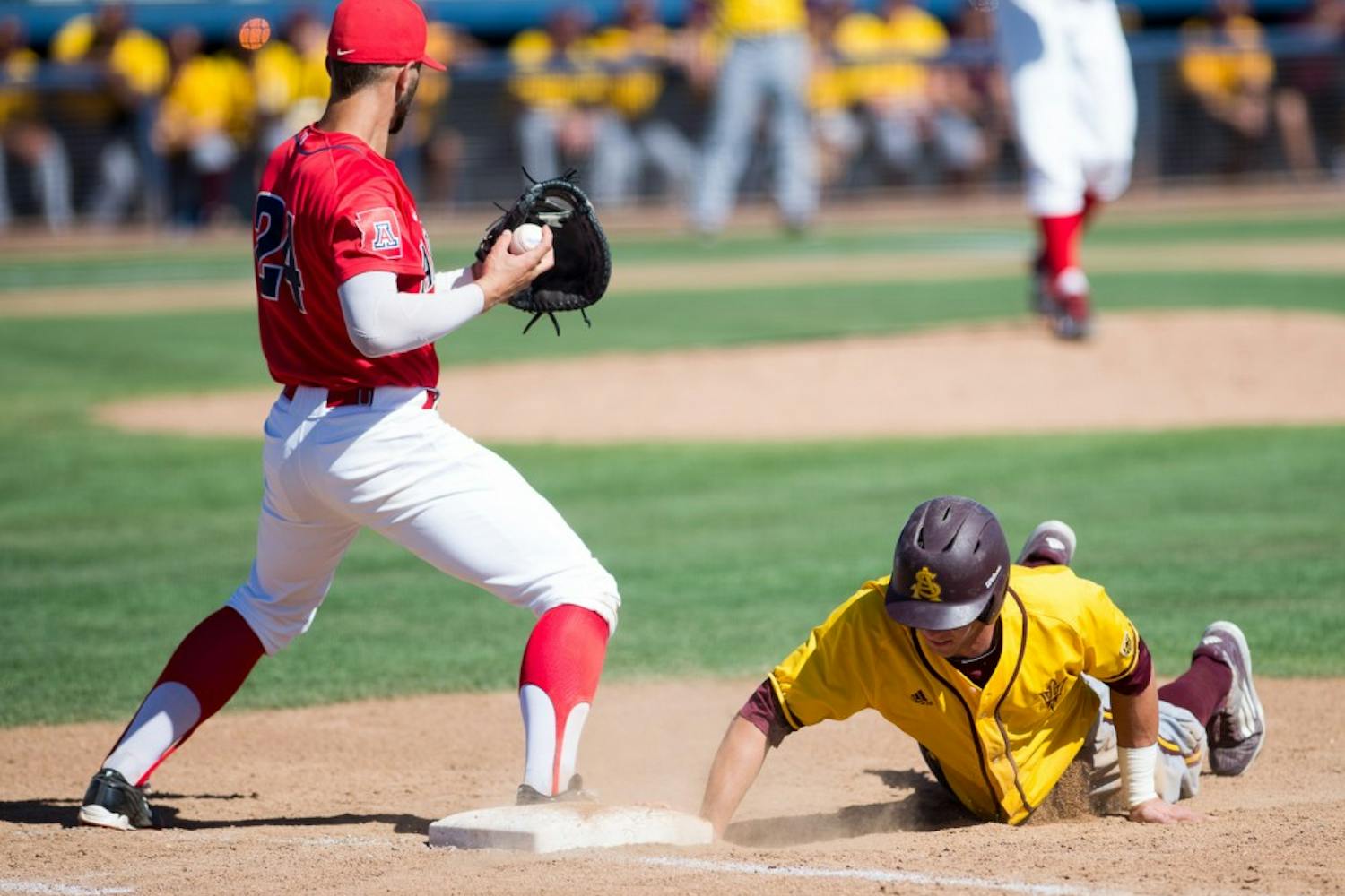 CAPTION1 during a game against UA on Sunday, May 15, 2016, at Hi Corbett Field in Tucson. The Sun Devils defeated the Wildcats 5-1.