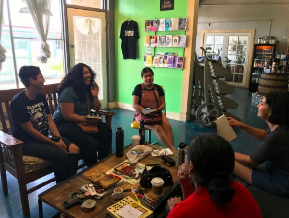 Mala Collectivus meet for their second book club at Palabras Bilingual Bookstore on Sunday, June 25, 2017.