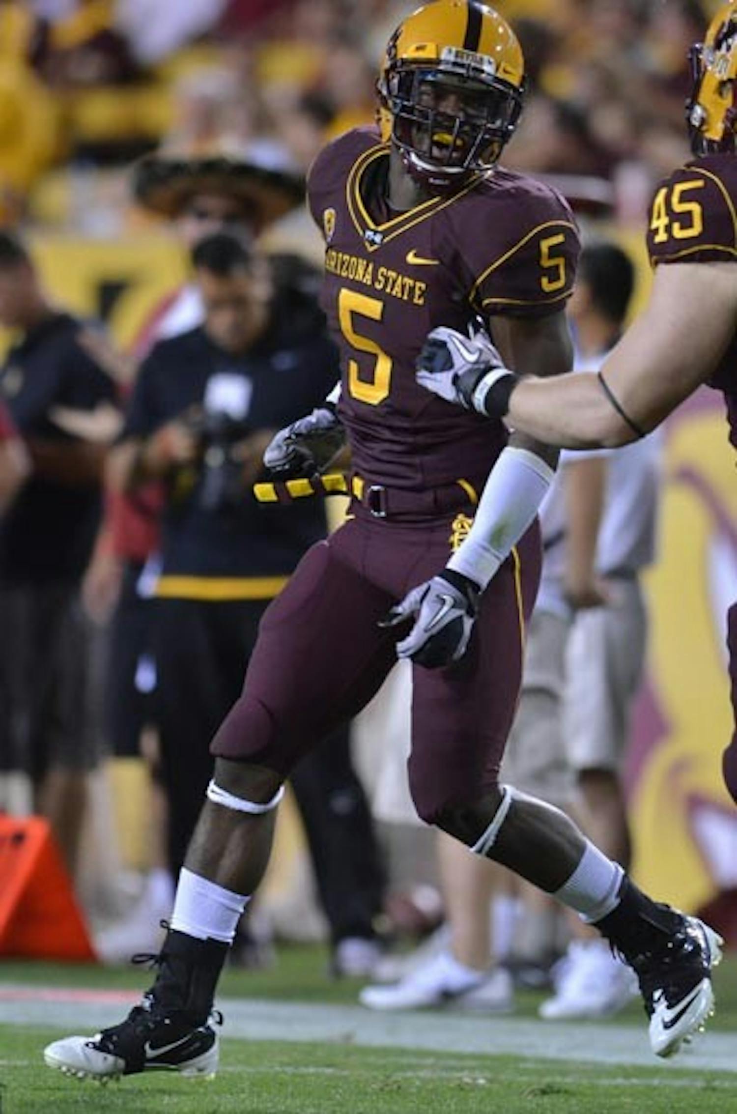 LOCKED DOWN: The secondary play of senior cornerback LeQuan Lewis, who had a big interception and nearly a second Saturday, powered the ASU defense to a shutout of pass-prone Washington State. (Photo by Aaron Lavinsky) 