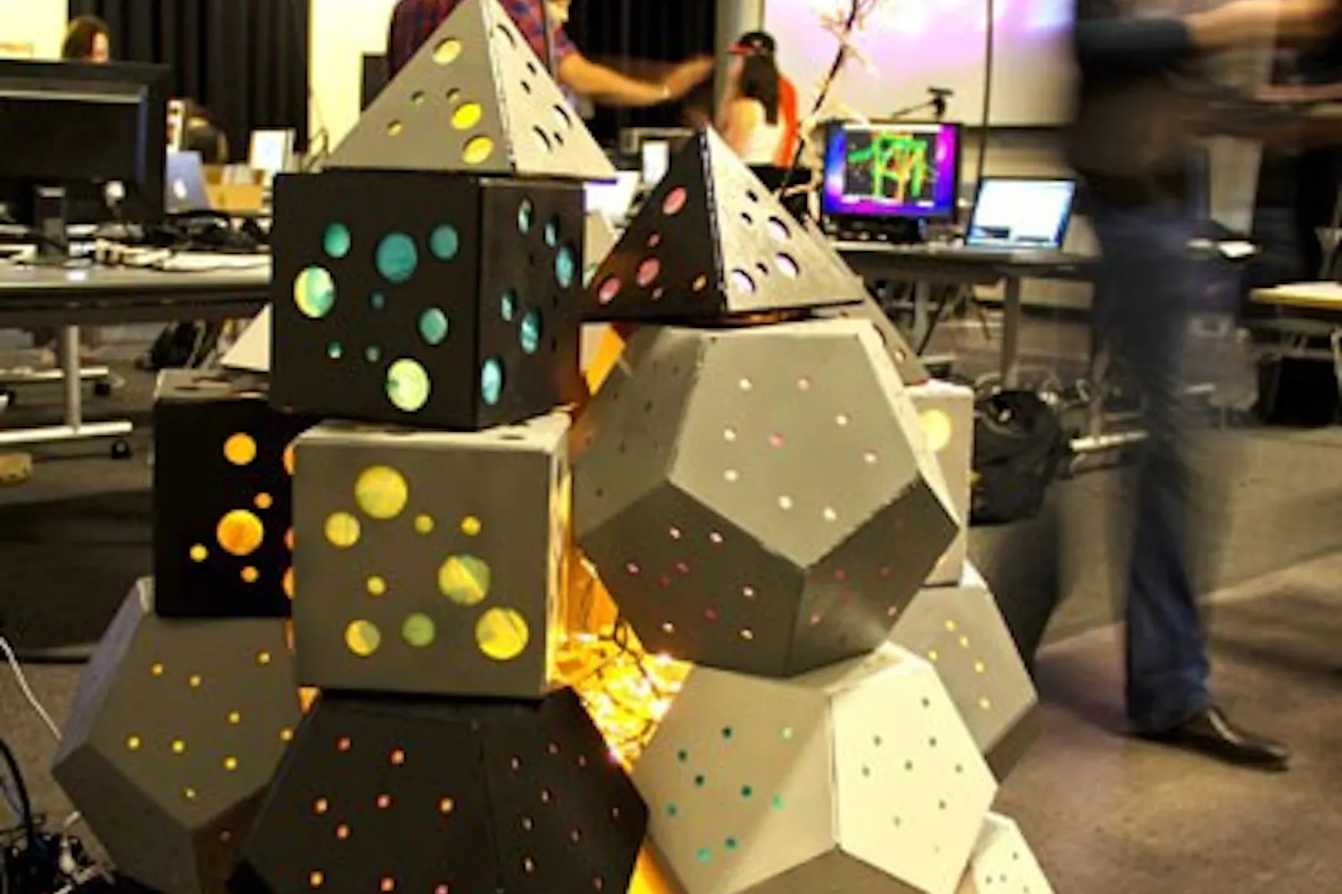 Students in the Digital Culture program share their projects every semester with faculty and other students at the Digital Culture showcase. Shown here is Matthew Briggs and John Carpenter’s project "Coral Works" from the Spring 2012 showcase. Photo courtesy of Erin Jeffries