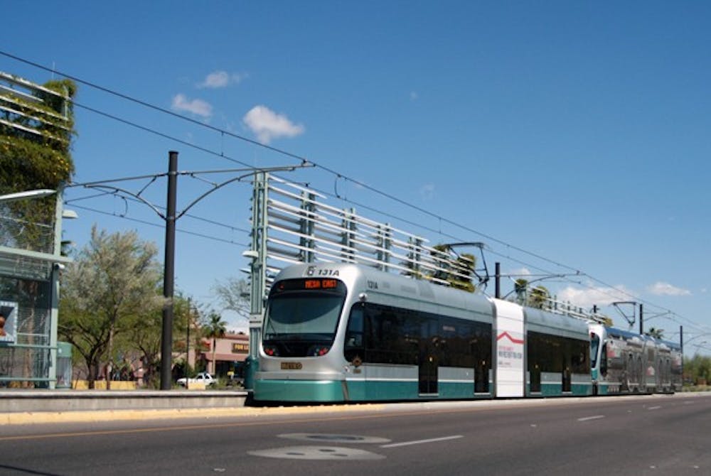 Construction to extend the Valley Metro Light Rail through downtown Mesa is scheduled to begin in late April and be completed in 2015. (Photo by Shelby Bernstein)