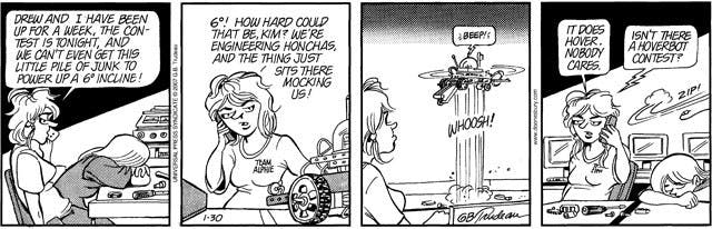 Doonesbury: In the prequels they gave R2-D2 the ability to fly. WTF ...