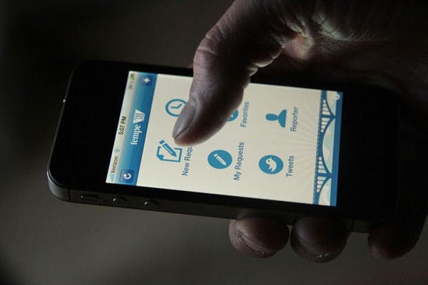 Recently The  City of Tempe release a new smart phone app called Tempe 311. The application will allow residents to comment or complain to the right city department to have their opinions heard. (Photo by Ana Ramirez)