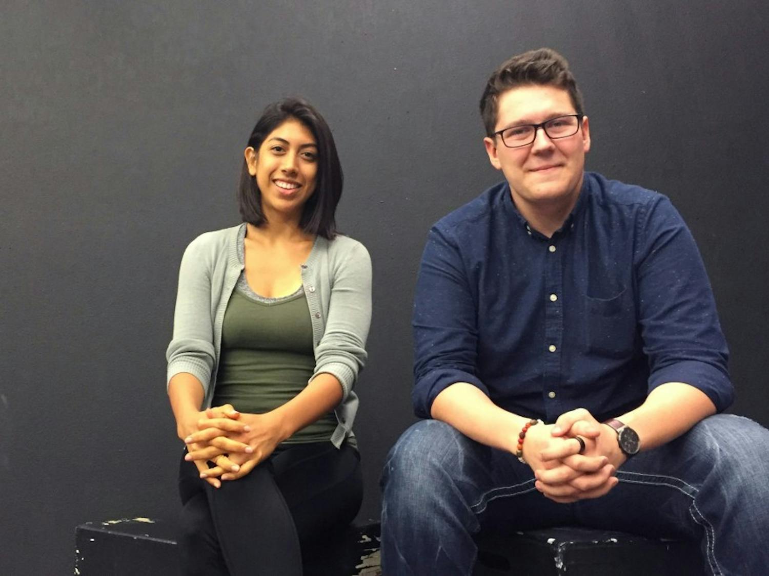 Anya Hernandez and Evan Carson, the new leadership team of Binary Theater, pose for a photo on Sept. 20, 2016.