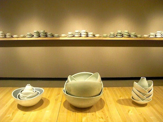 Christian Tonsgard, an ASU graduate, showed his collection "Mise en Place" at the Harry Wood Gallery in Spring 2009. Photo by Jessica Testa. 