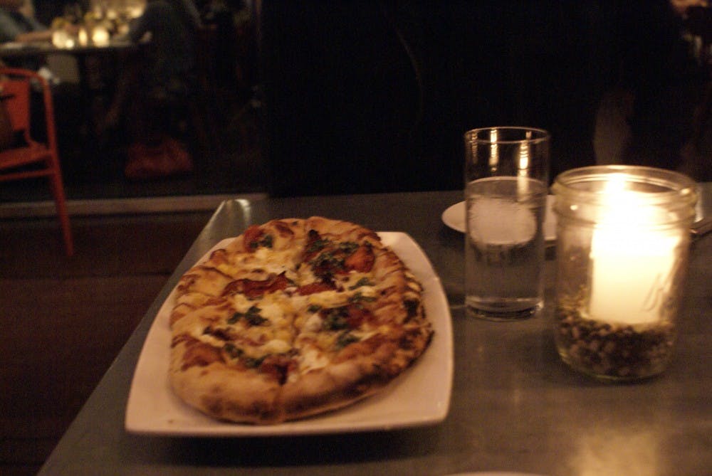 One of the delicious flat breads you can order.  Photo by Chelsea Brown. 